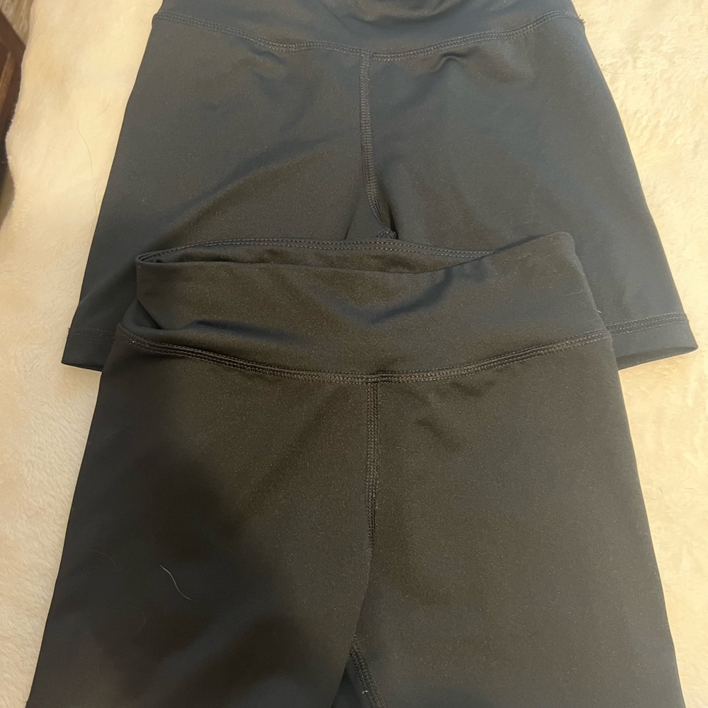 2 pairs of child small (6-7) spandex black shorts